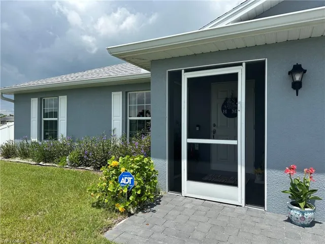 View of exterior entry: Welcome Home!