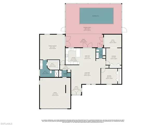 Room layout with dimensions