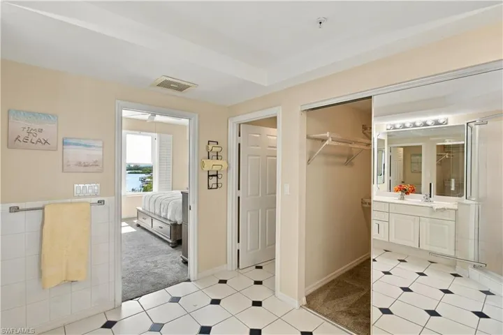 Primary Bathroom has separate water closet.