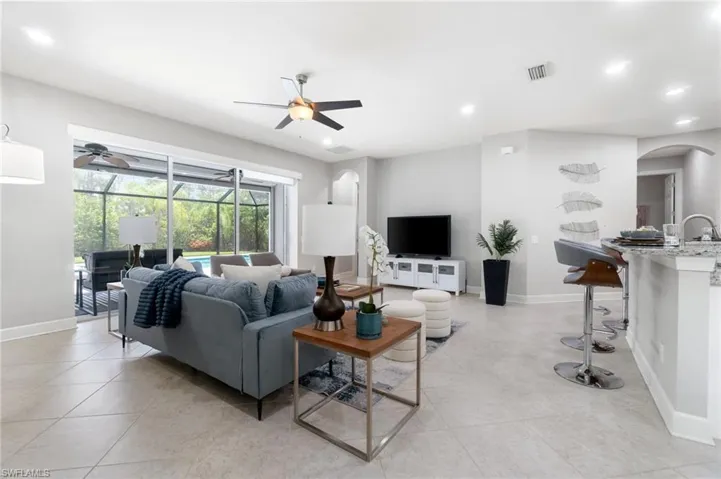 Kitchen opens up to living space ideal for entertaining and/or family time