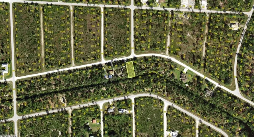 Aerial Parcel Map. Illustrating the property's location within a subdivided area