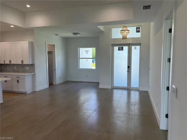 Entrance foyer with tile flooring