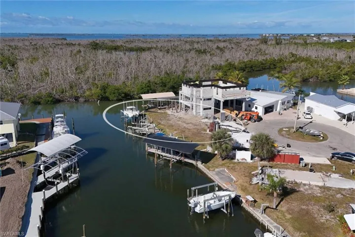 Drone / aerial view of a large body of water
