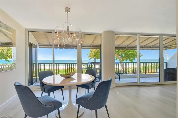 Dining area with view of Gulf