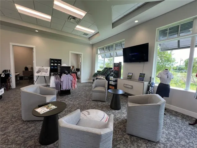Pro Shop with carpet flooring, healthy amount of natural light, and baseboards