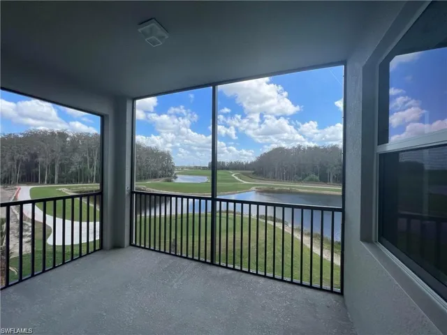 Screened-in Balcony/Lanai featuring a water view