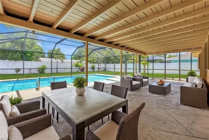 Staged patio area