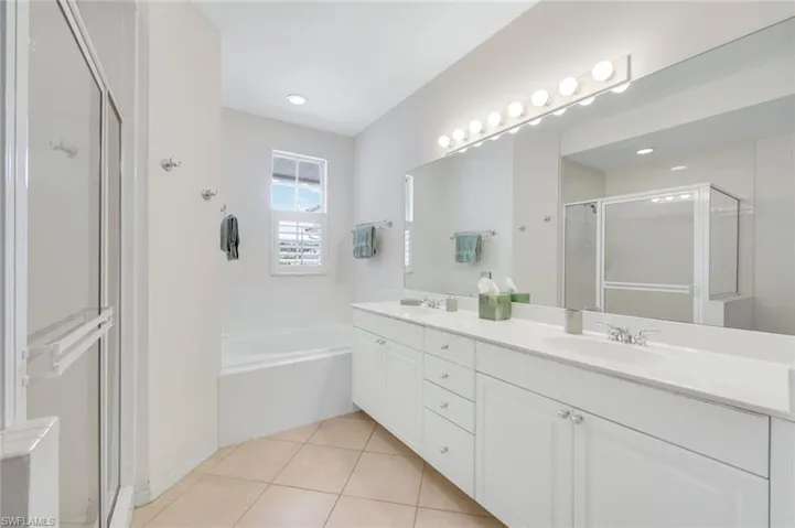 Dual sinks, walk in shower and spa inspired soaking tub - the perfect retreat following a day on the beach or playing on the golf course.