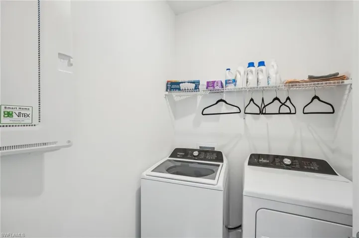 Laundry area with independent washer and dryer