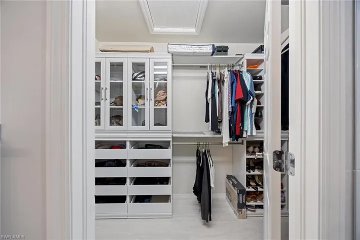 Well organized master closet