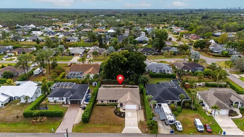 Aerial view of residential area