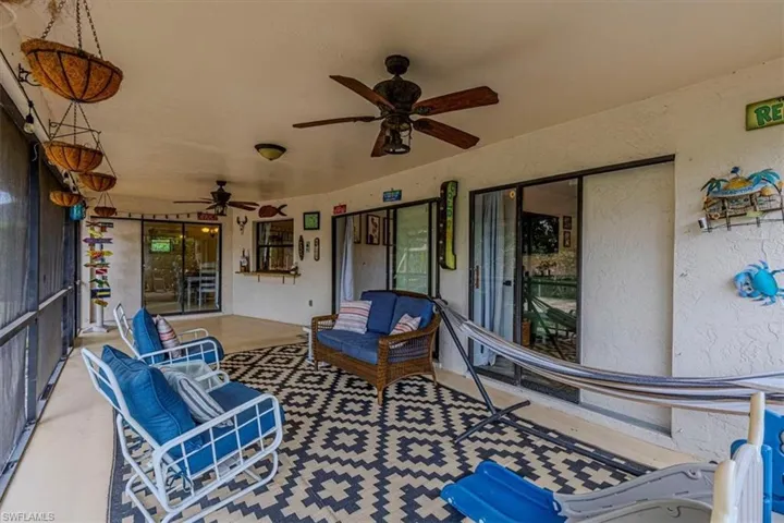 View of patio / terrace with a ceiling fan