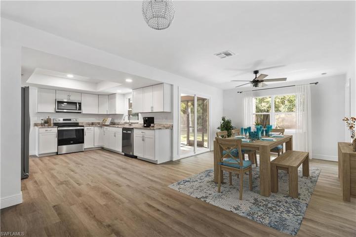 Dining room staged