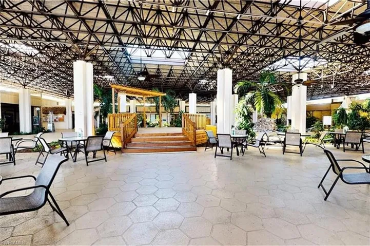 Community lobby with a high ceiling