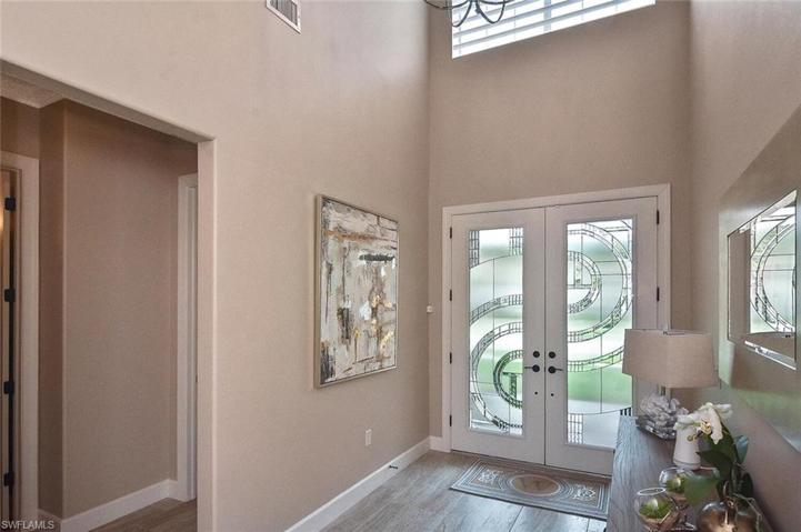 Elegant entrance with tile flooring.