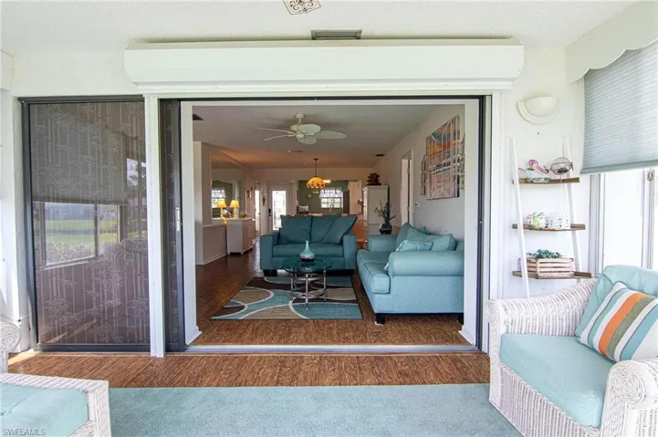 View from your air conditioned Sun room to the family room!