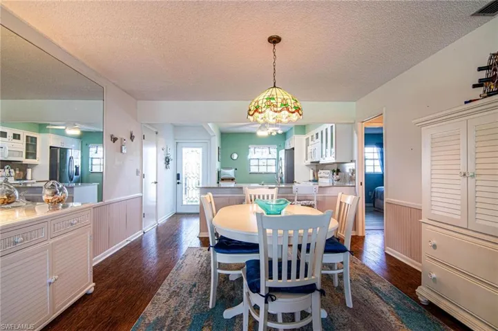 This lovely dining area feels open and bright!