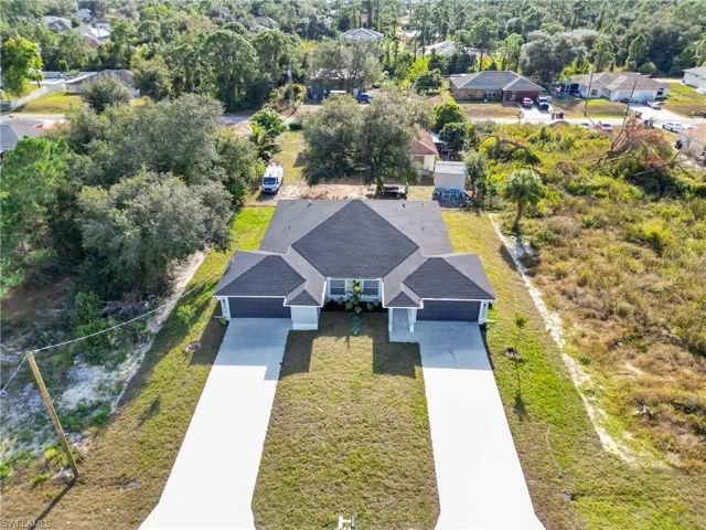 Aerial view of residential area