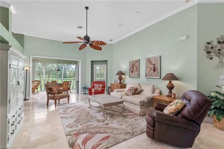 Spacious, with plenty of room to enjoy TV, your company, and views of the golf course.
