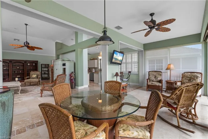 One of 3 possible areas to relax and dine!