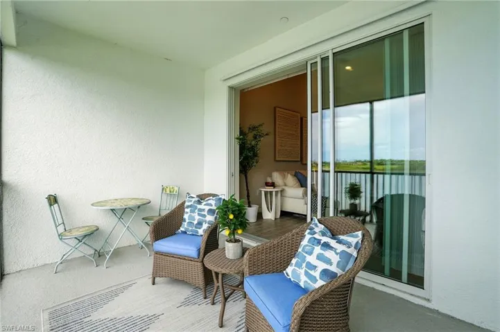 Balcony with a water view