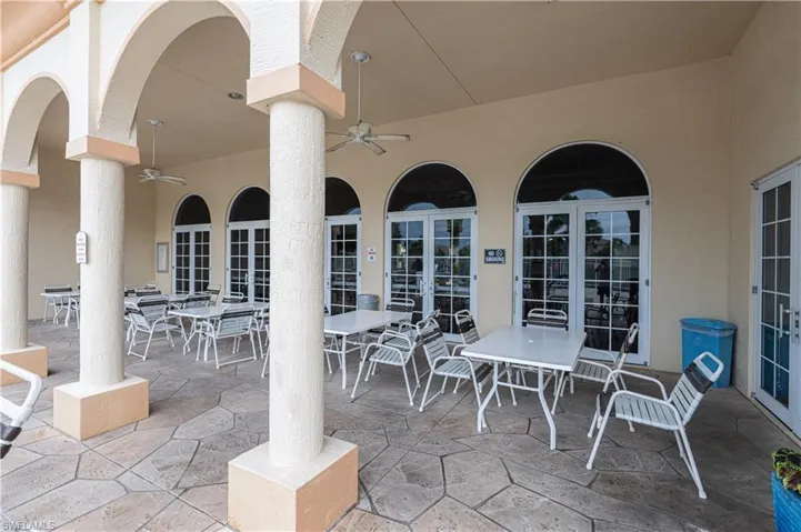 View of patio / terrace featuring ceiling fan and french doors