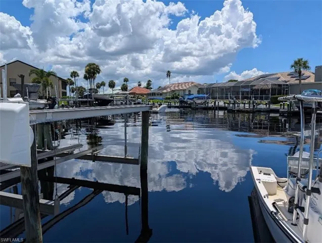 Dock featuring a water view and a residential view