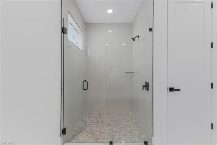Bathroom with a shower stall