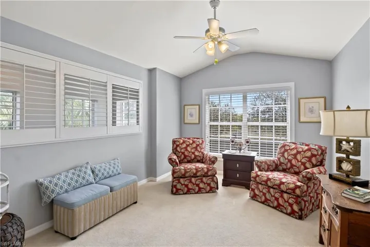 The large den features plenty of space to get your work done.