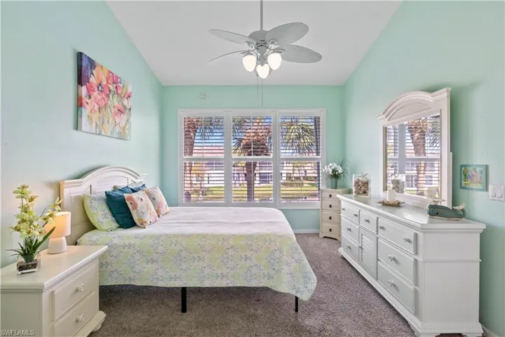 The split floorplan allows for guest bedrooms to be privately tucked away from the primary bedroom.