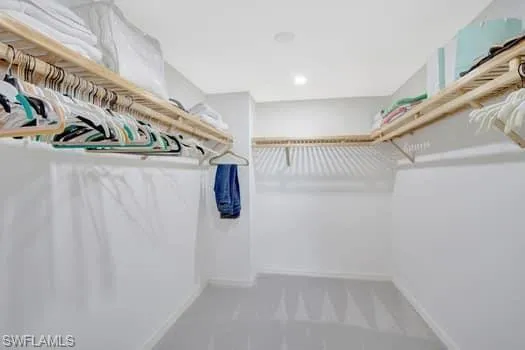 View of walk in closet
