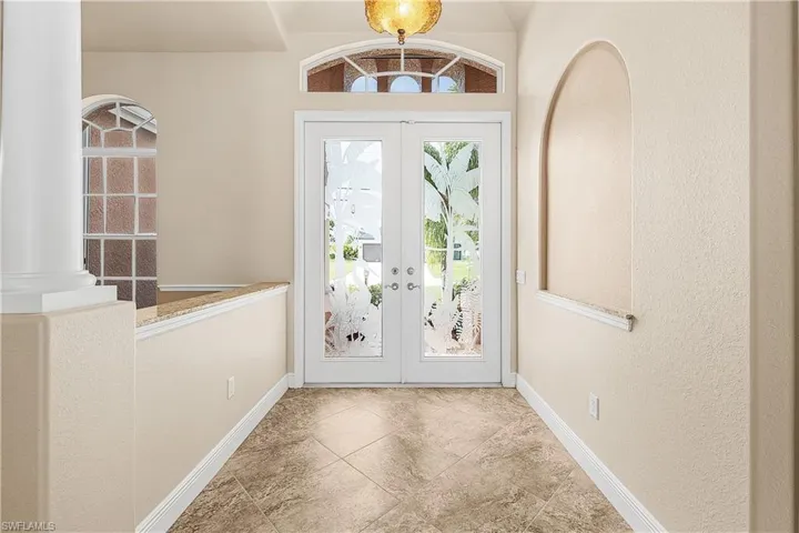 Foyer entrance with french doors