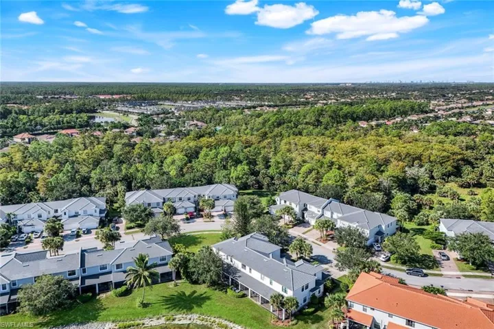 Aerial perspective of suburban area