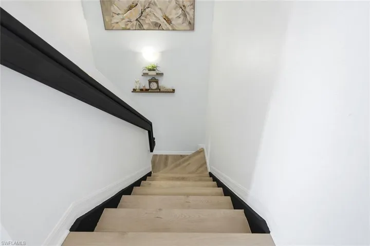 Stairway with baseboards