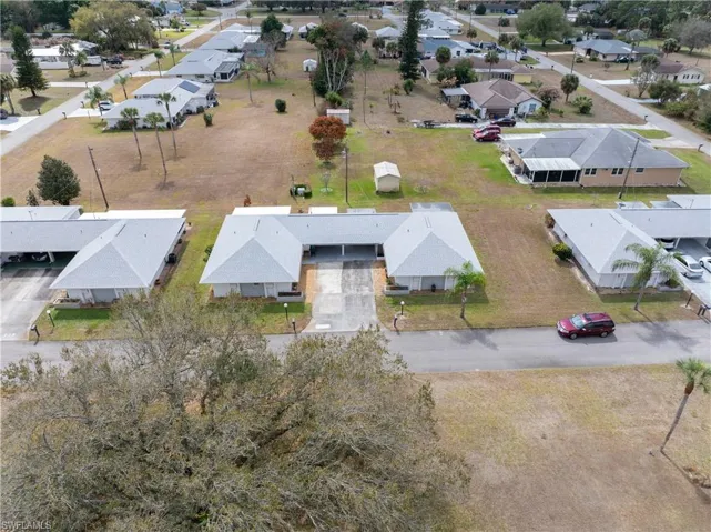 Aerial view of residential area