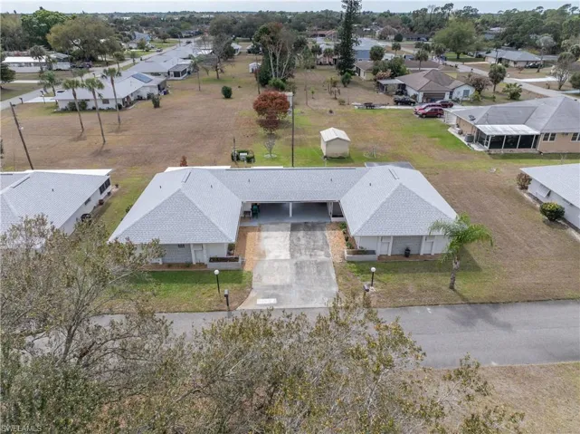 Aerial view of residential area