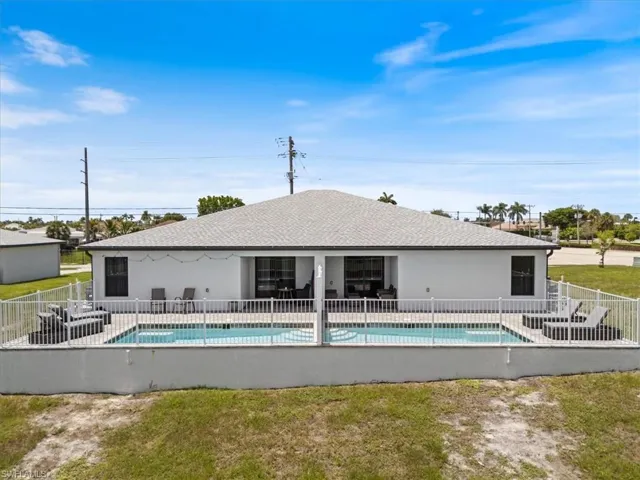View of swimming pool featuring patio surround