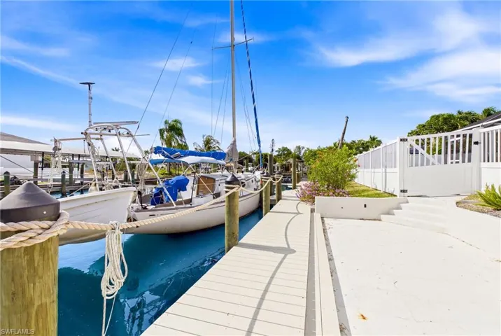 Composite dock provides easy access to boating and fishing adventures.