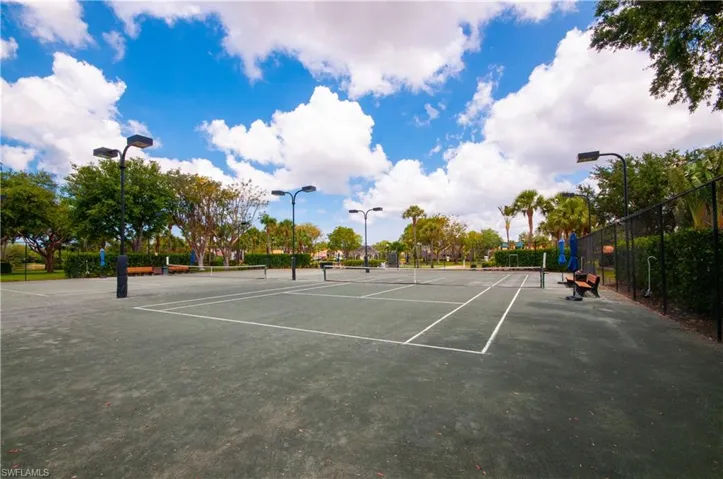 two tennis courts