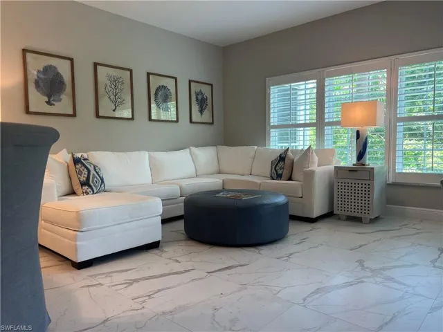 View of tiled living room
