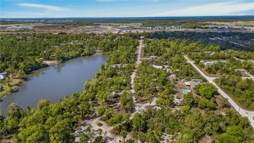 Aerial view of a large body of water