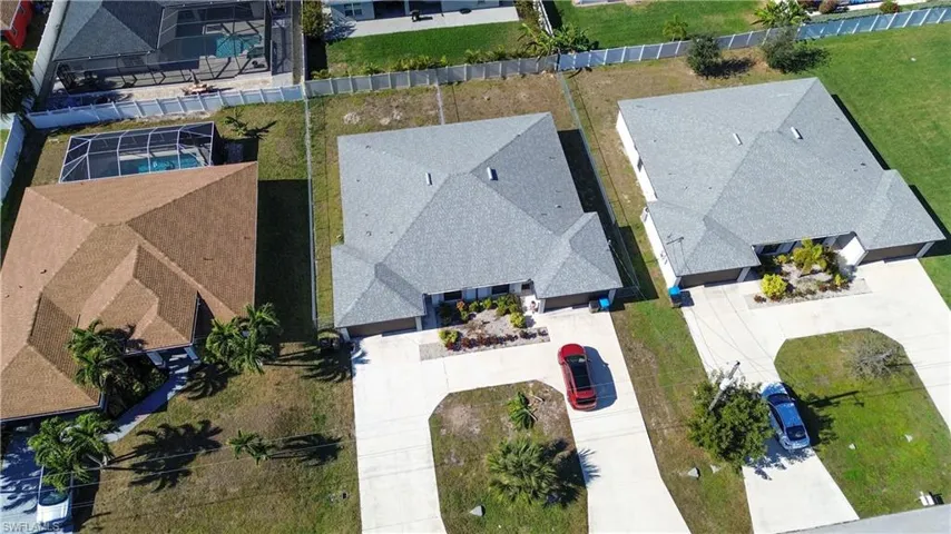 Aerial perspective of suburban area