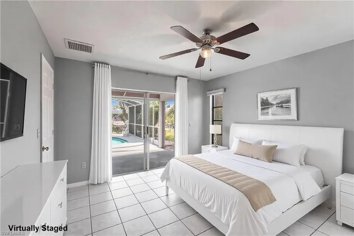 Primary bedroom virtually staged