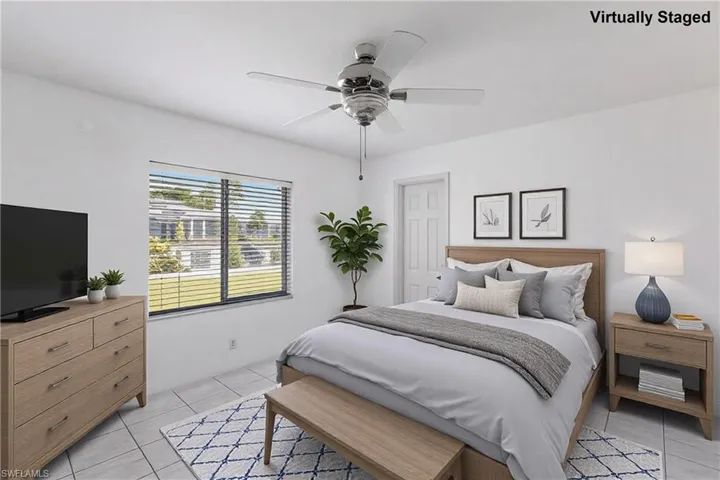 Bedroom 3.  Virtually staged.