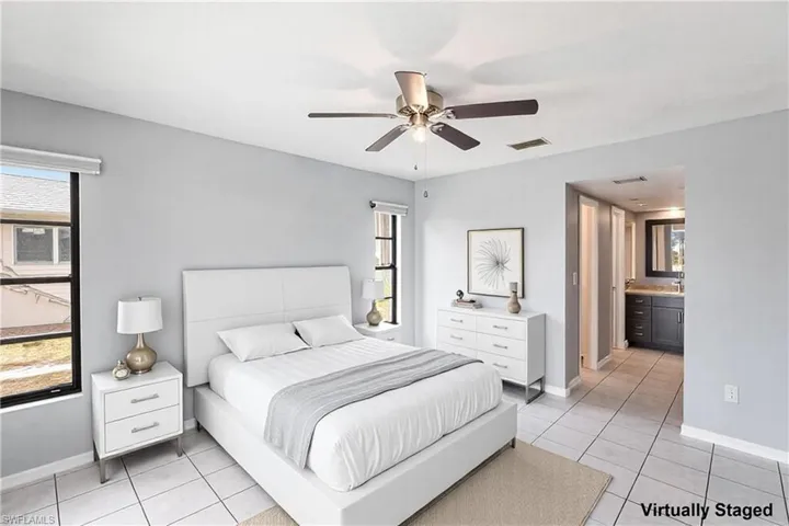 Primary bedroom virtually staged