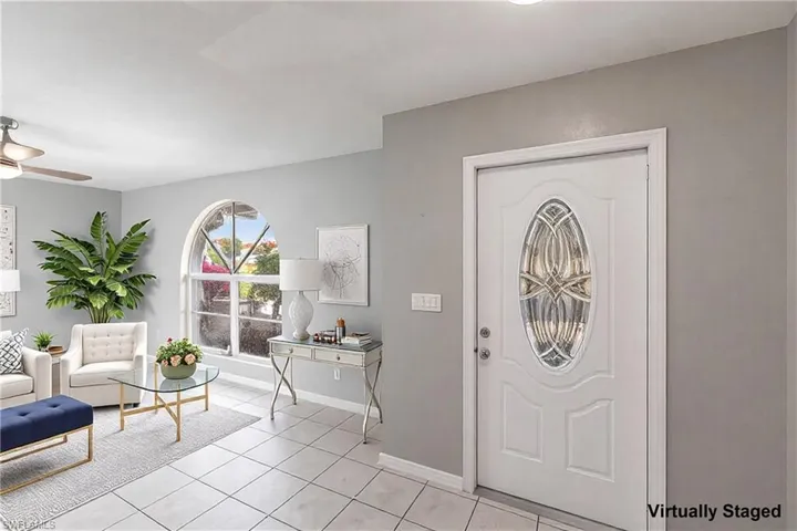 Entry.  Virtually staged