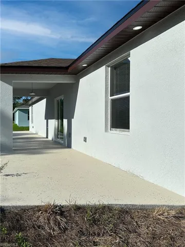 View of home's exterior featuring a patio area
