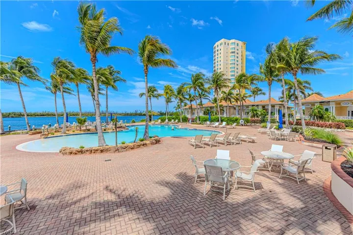 Community pool featuring a patio area