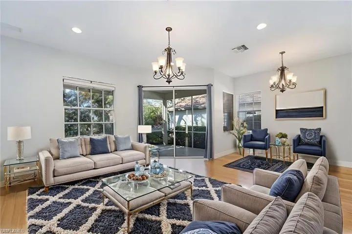 Virtually staged living room