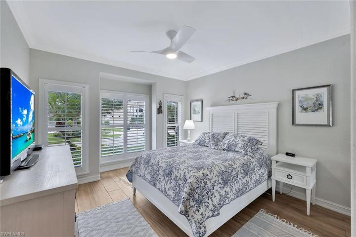 Guest bedroom tucked privately away from primary bedroom with en suite full bathroom.